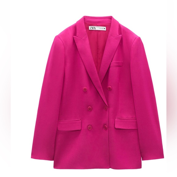 Zara doblebreasted Fuchsia Blazer